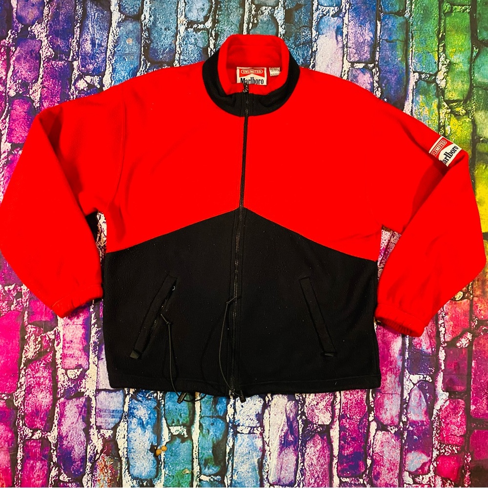 Marlboro Unlimited Men's Fleece Zip Up Jacket Size Large